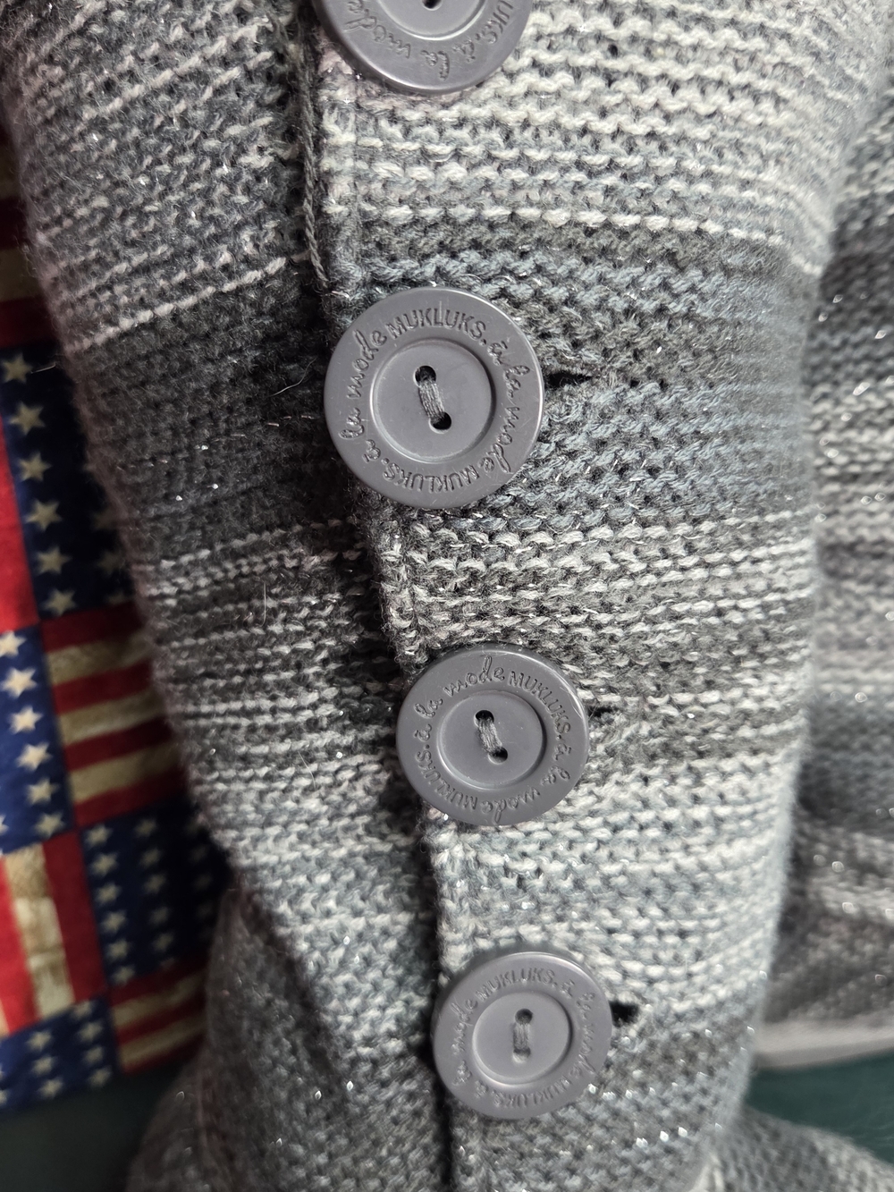 **Muk Luks Gray Knit Button-Accent Winter Boots** - Picture 3 of 9